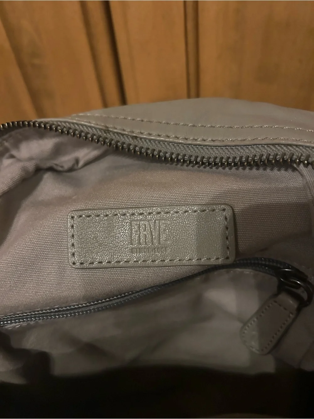 Frye Light Gray Leather Mini Backpack